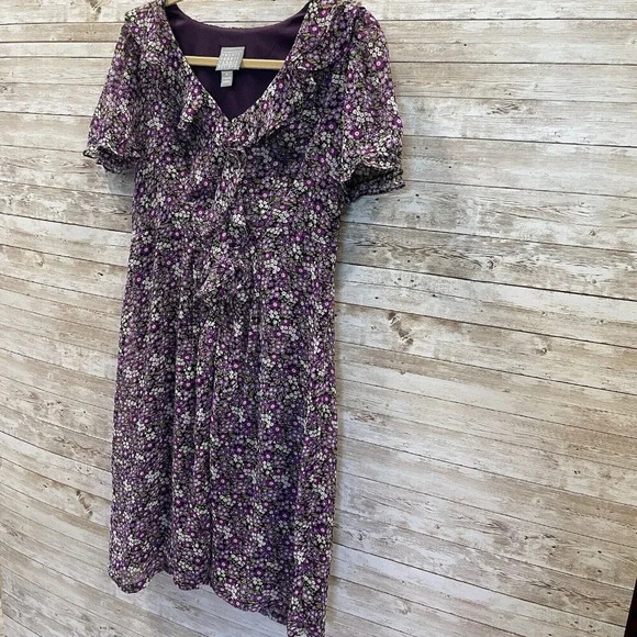 rabbit rabbit‎ rabbit DESIGNS Size 10 DRESS Purple Floral - Picture 2 of 9